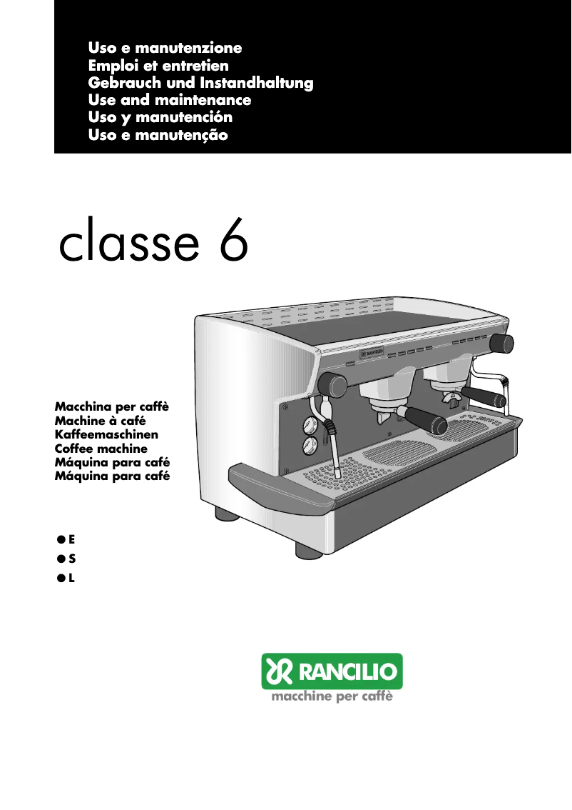 Page 1 de la notice Manuel utilisateur Rancilio Classe 6