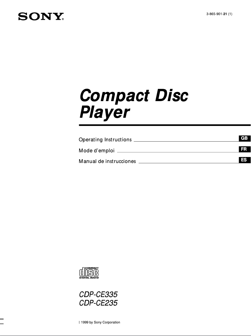Image de la première page du manuel de l'appareil CDP-CE335
