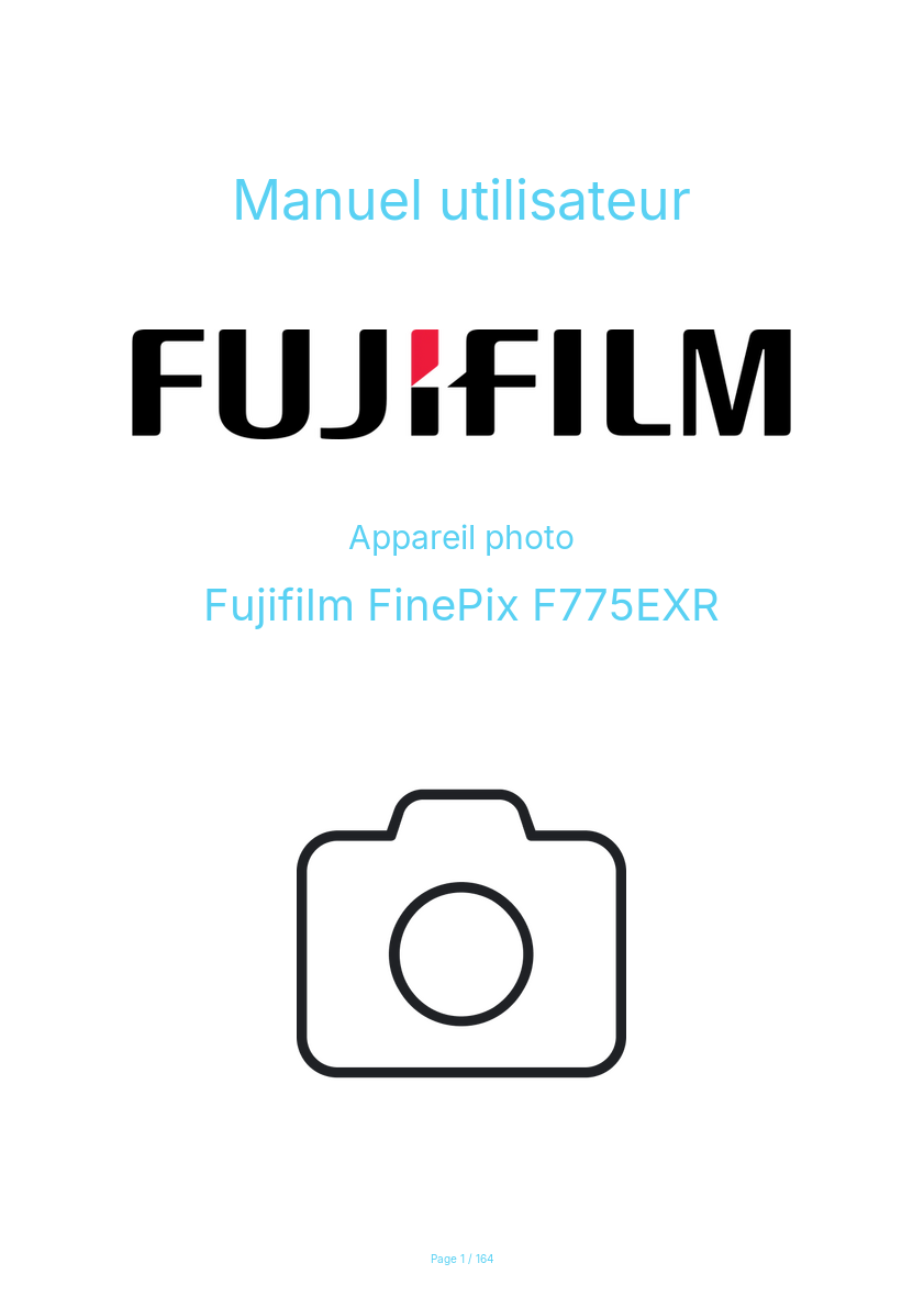 Page n°1 - Manuel utilisateur Fujifilm FinePix F775EXR