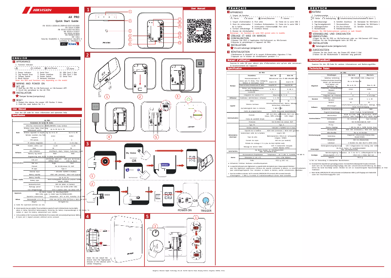 Page n°1 - Guide de démarrage rapide Hikvision DS-PWA96-Kit2-WE