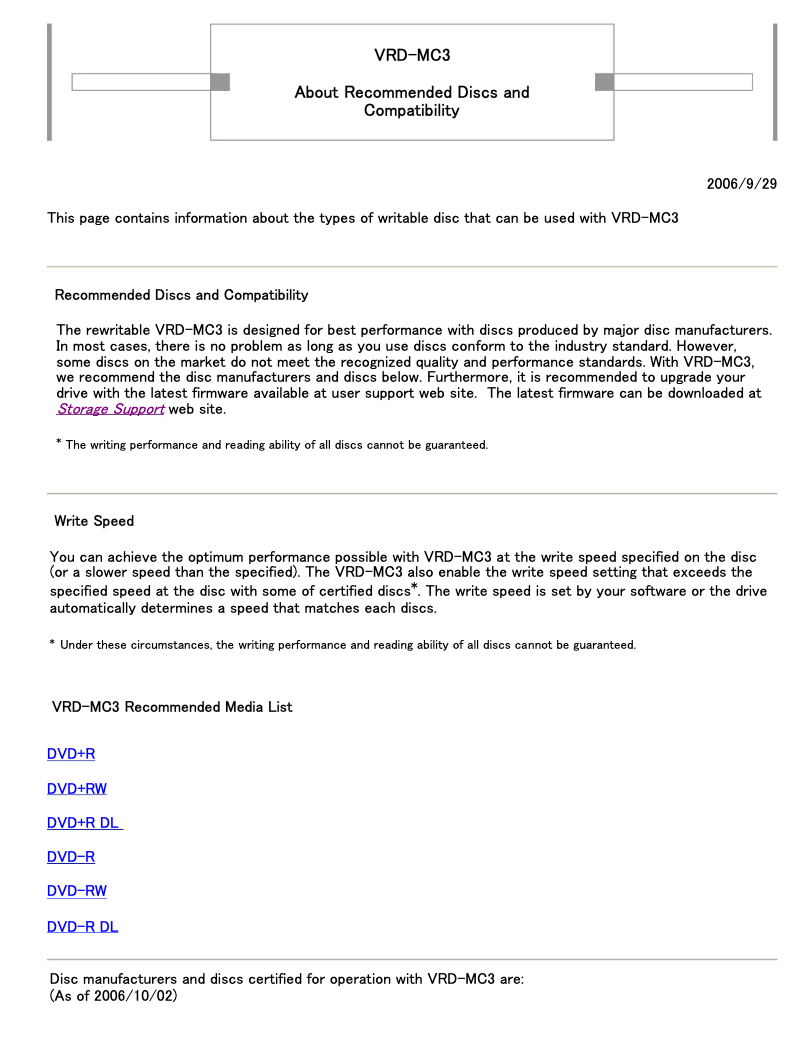 Page 1 de la notice Guide d'installation Sony VRD-MC3