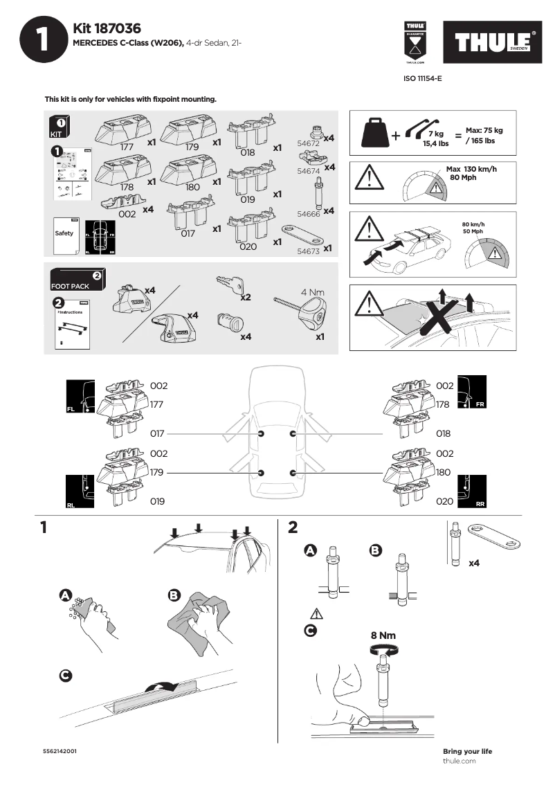 Página 1 del manual Manual de usuario Thule Kit 187036