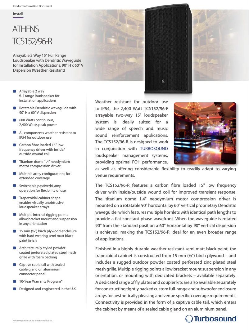 Image de la première page du manuel de l'appareil Athens TCS152/96-R