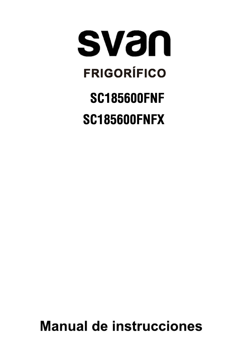 Page 1 de la notice Manuel utilisateur SVAN SC185600FNFX