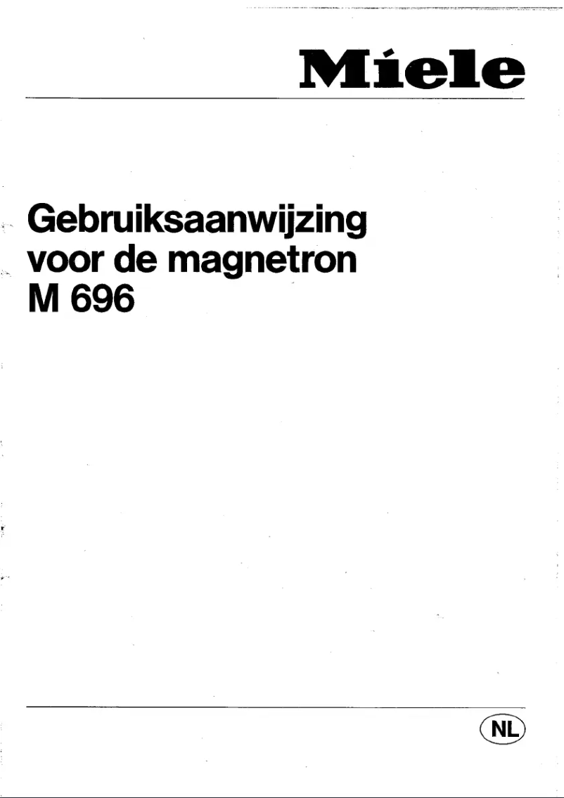 Page n°1 - Manuel utilisateur Miele M 696