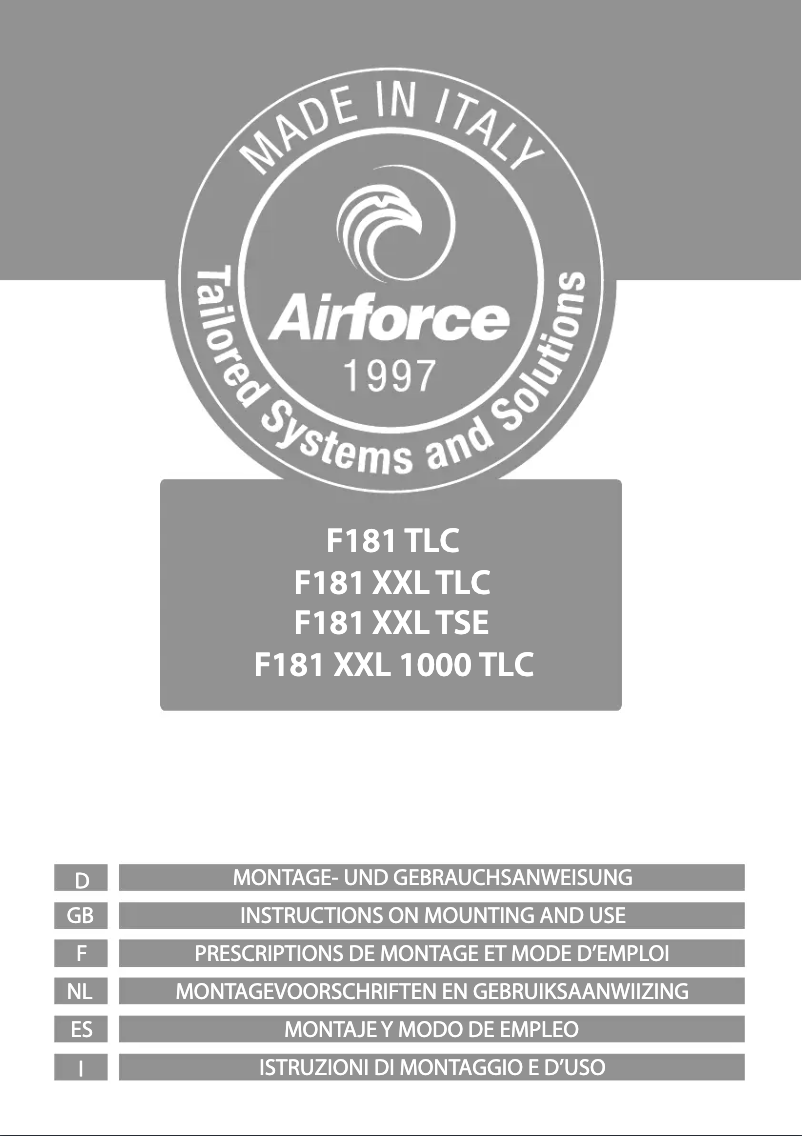 Page 1 de la notice Manuel utilisateur Airforce F181