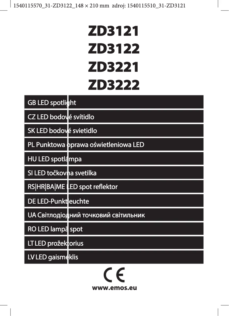 Page n°1 - Manuel utilisateur Emos ZD3122