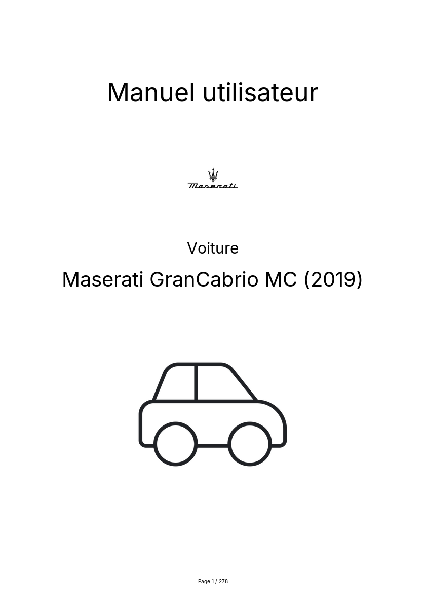 Image de la première page du manuel de l'appareil GranCabrio MC (2019)
