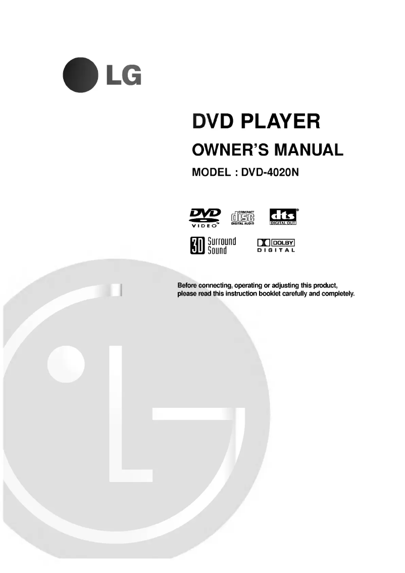 Page 1 de la notice Manuel utilisateur LG DVD-4020N