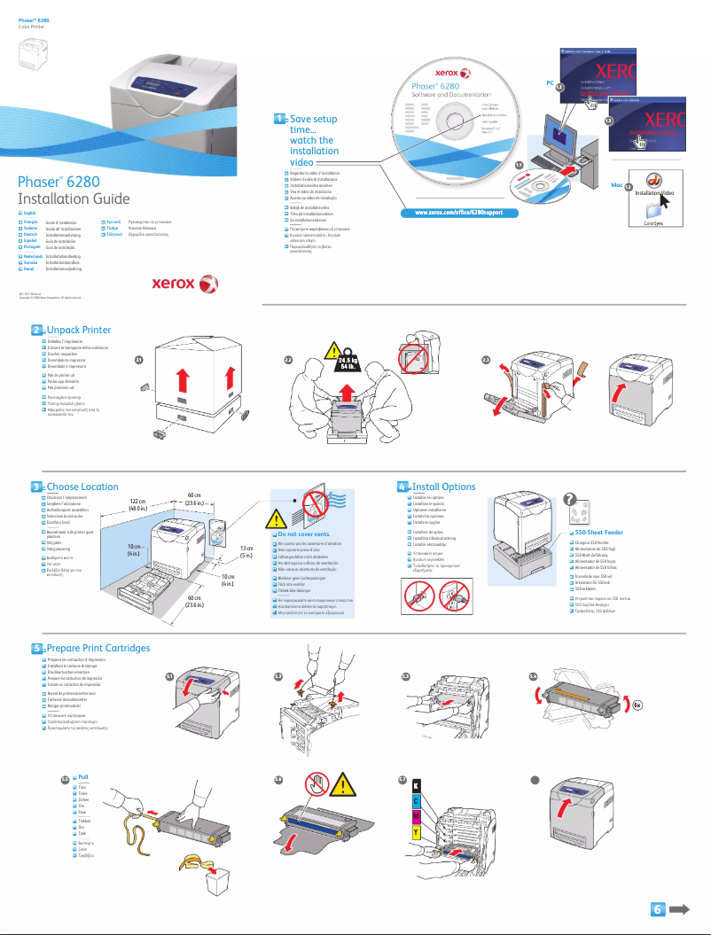 Image de la première page du manuel de l'appareil Phaser 6280