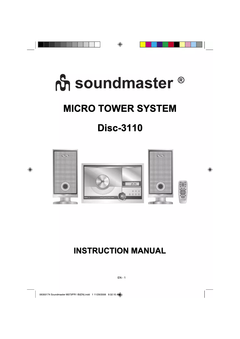 Page 1 de la notice Manuel utilisateur Soundmaster DISC-3110