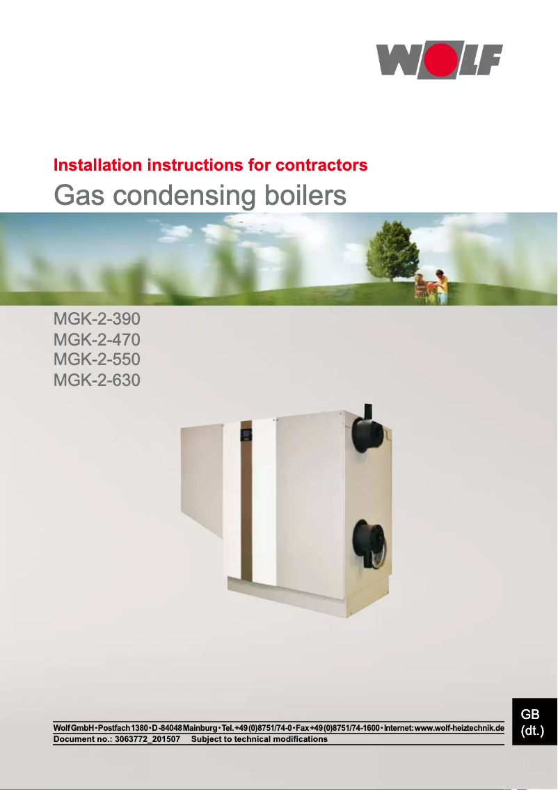 Page n°1 - Manuel utilisateur Wolf MGK-2-630