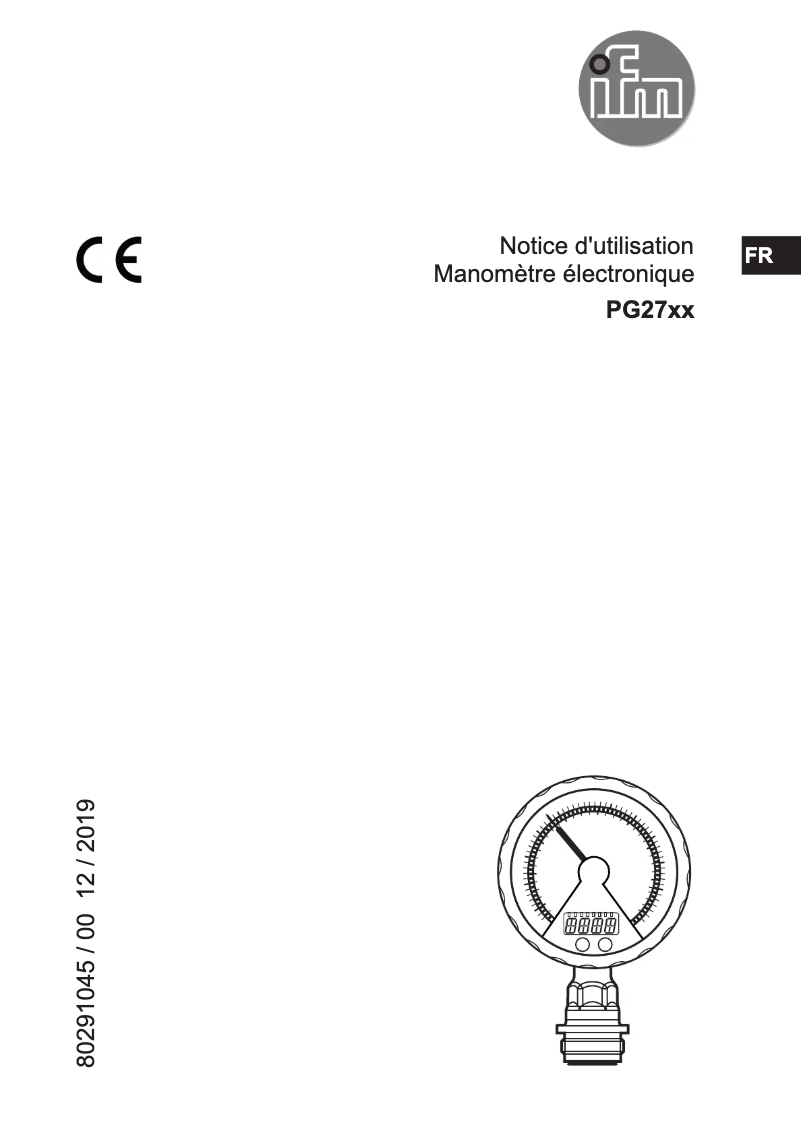 Page 1 de la notice Manuel utilisateur IFM PG2789