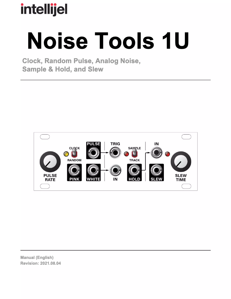 Page 1 de la notice Manuel utilisateur Intellijel Noise Tools 1U