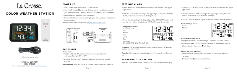 Image de la première page du manuel de l'appareil 308-159