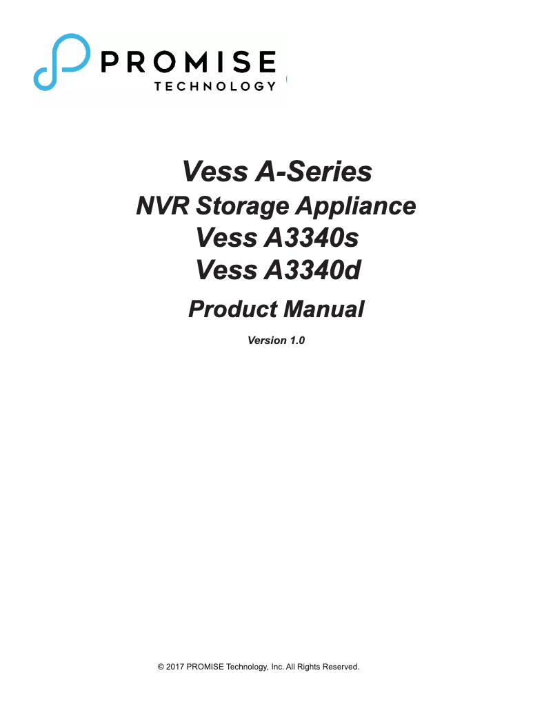 Page n°1 - Manuel utilisateur Promise Technology Vess A3340d