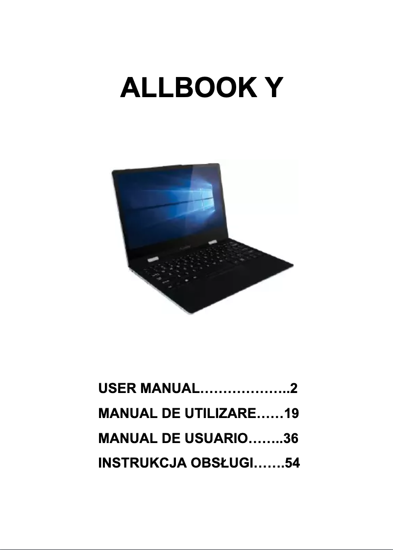 Page n°1 - Manuel utilisateur Allview Allbook Y