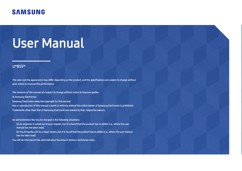 Page n°1 - Manuel utilisateur Samsung U32R592CWC