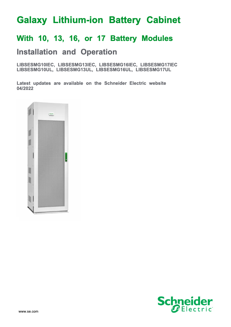 Image de la première page du manuel de l'appareil LIBSESMG17IEC