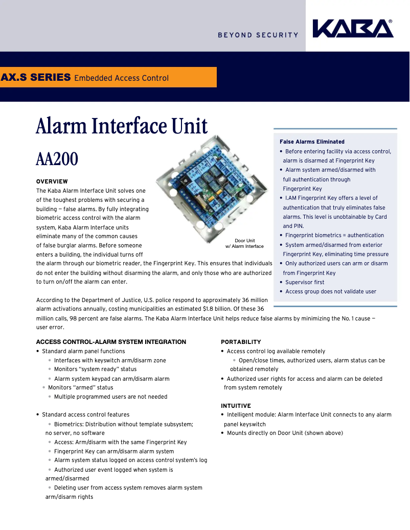 Page 1 de la notice Brochure Dormakaba Axial Ax.S