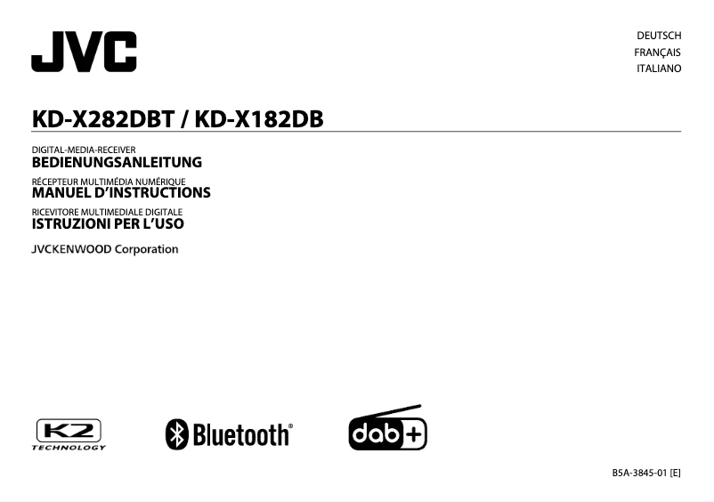 Image de la première page du manuel de l'appareil KD-X282DBT