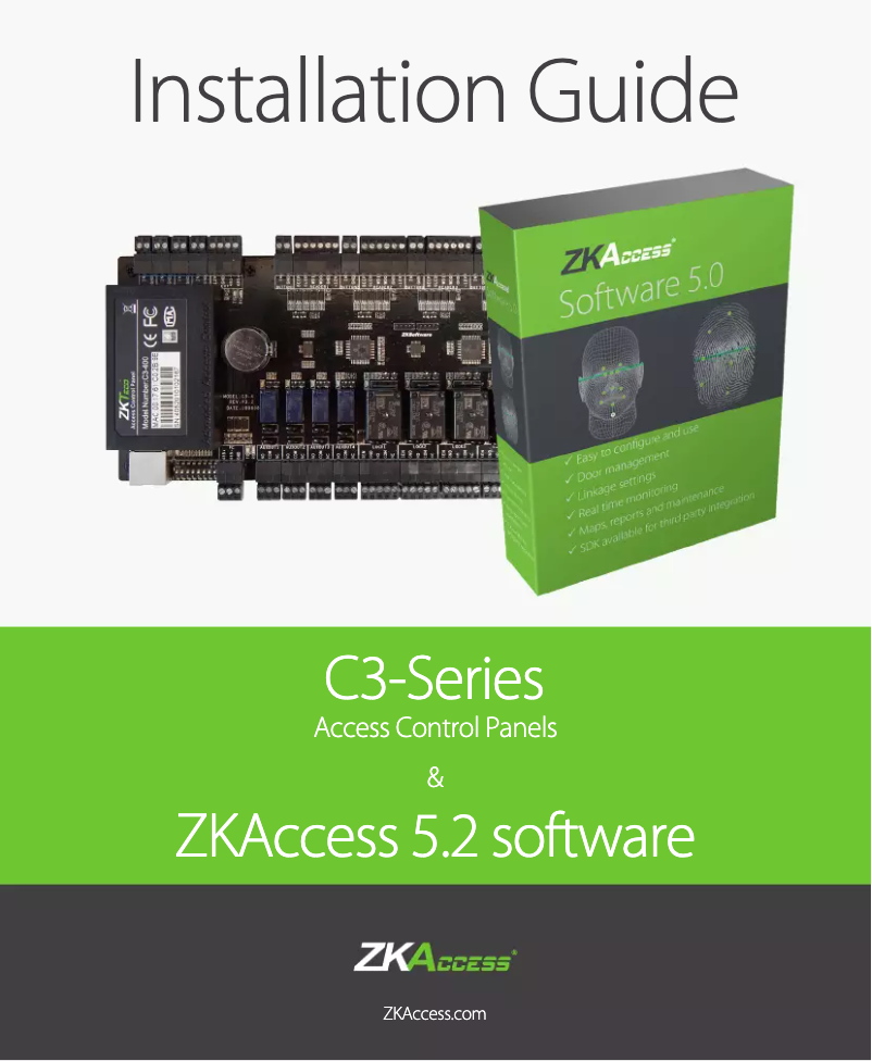 Page 1 de la notice Manuel utilisateur ZKTeco C3-200