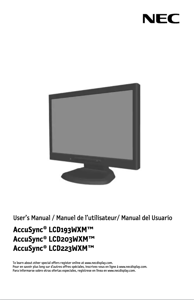 Imagen de la primera página del manual del dispositivo AccuSync 223WXM