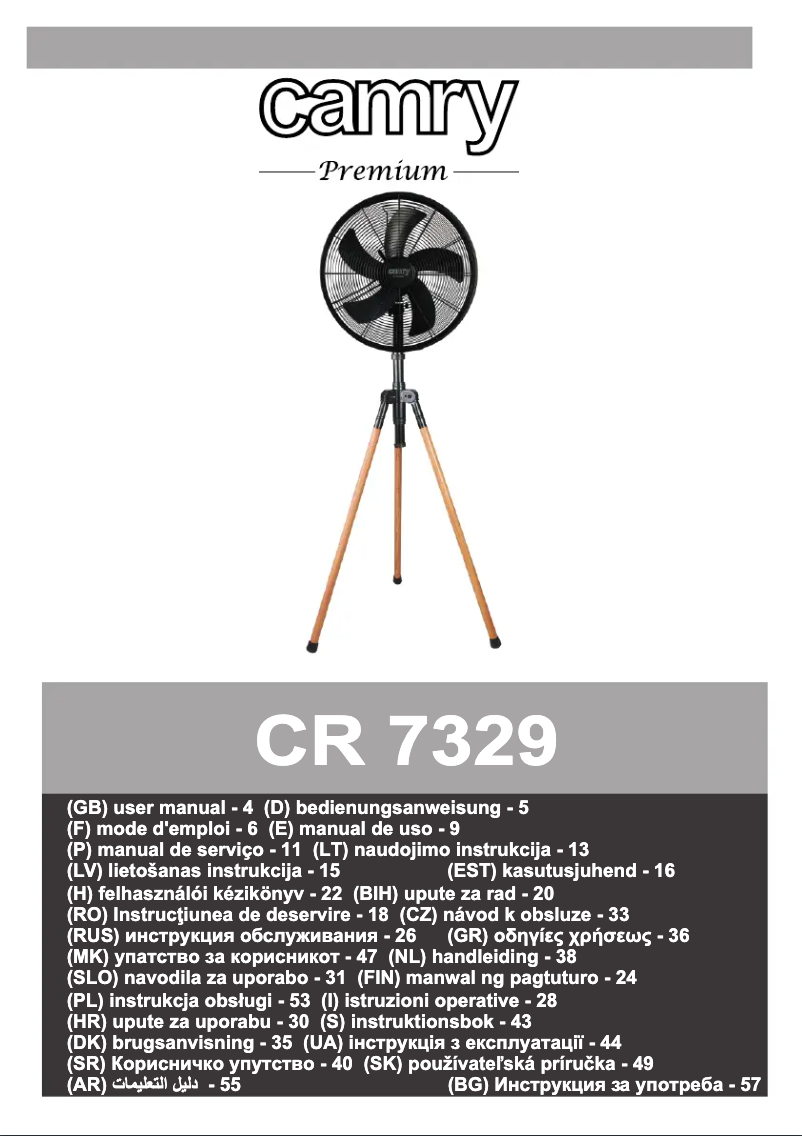 Page 1 de la notice Manuel utilisateur Camry CR 7329