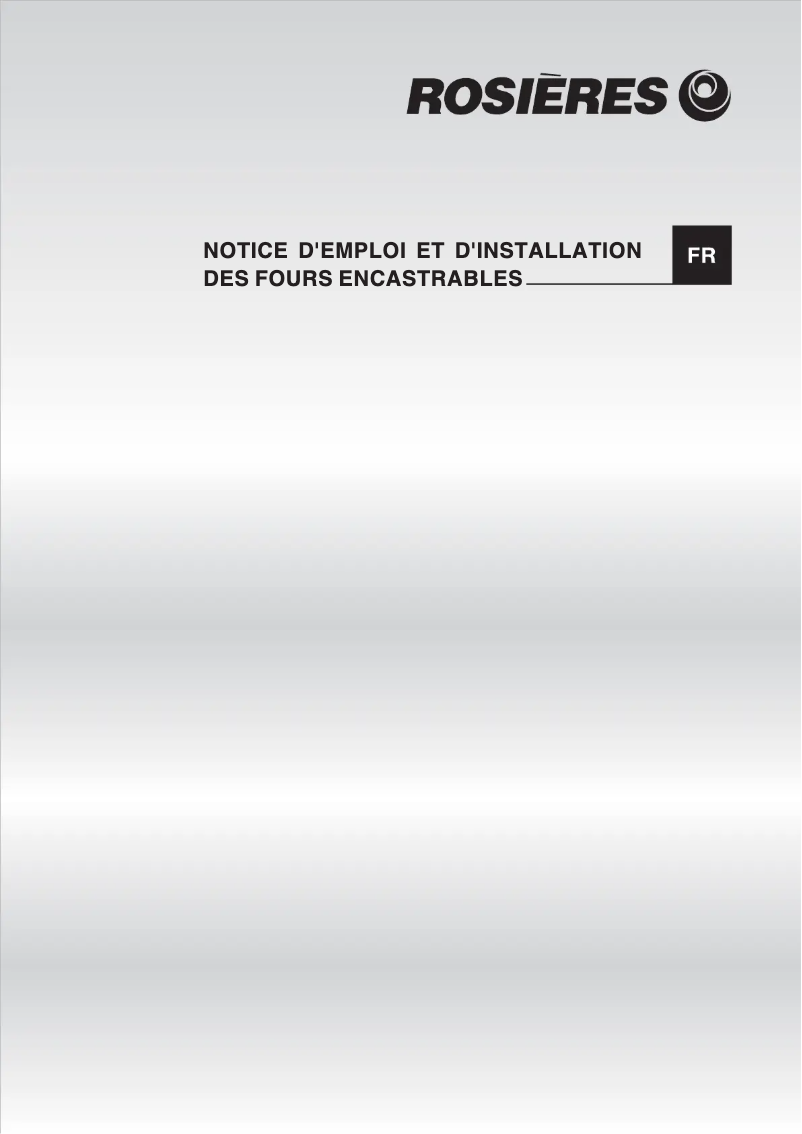 Page 1 de la notice Manuel utilisateur Rosieres RFI 4323 RB