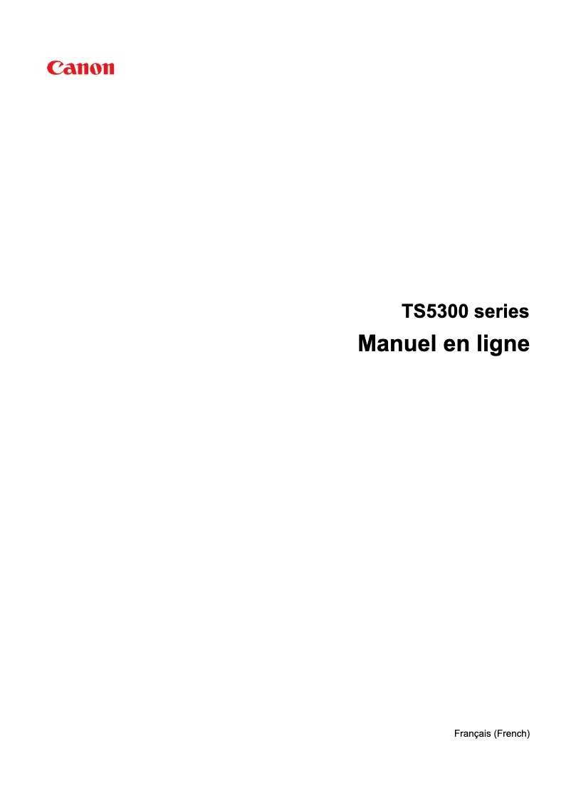 Page n°1 - Manuel utilisateur Canon Pixma TS5300