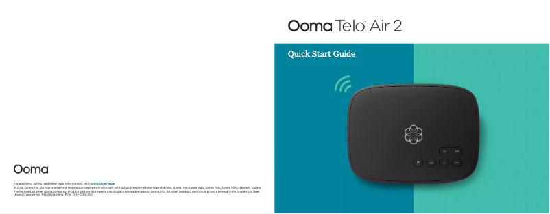 Page 1 de la notice Guide de démarrage rapide Ooma Telo 2