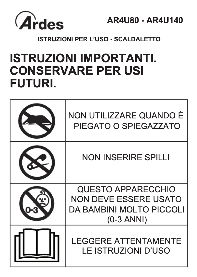 Image de la première page du manuel de l'appareil AR4U80