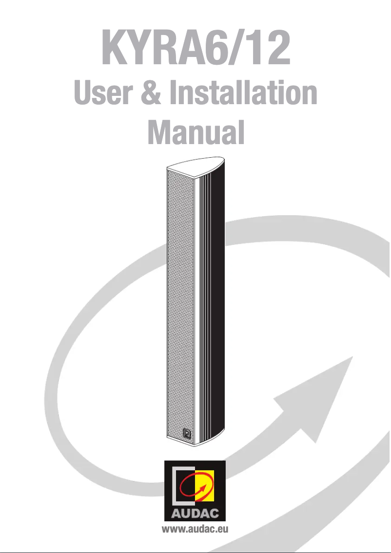 Page n°1 - Manuel utilisateur Audac KYRA6