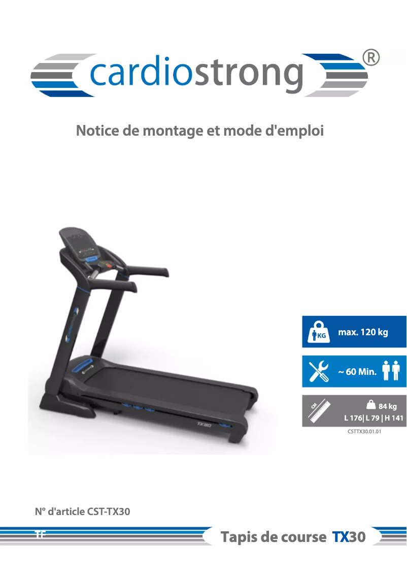 Page n°1 - Manuel utilisateur Cardiostrong TX30