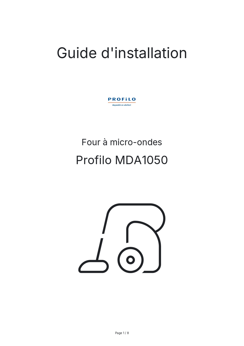 Image de la première page du manuel de l'appareil MDA1050