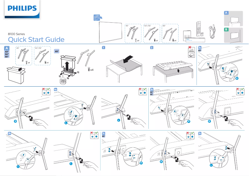 Page 1 de la notice Guide de démarrage rapide Philips 50PUD8115