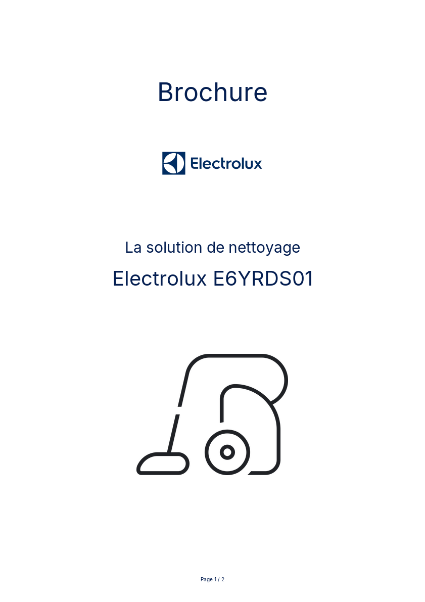 Image de la première page du manuel de l'appareil E6YRDS01