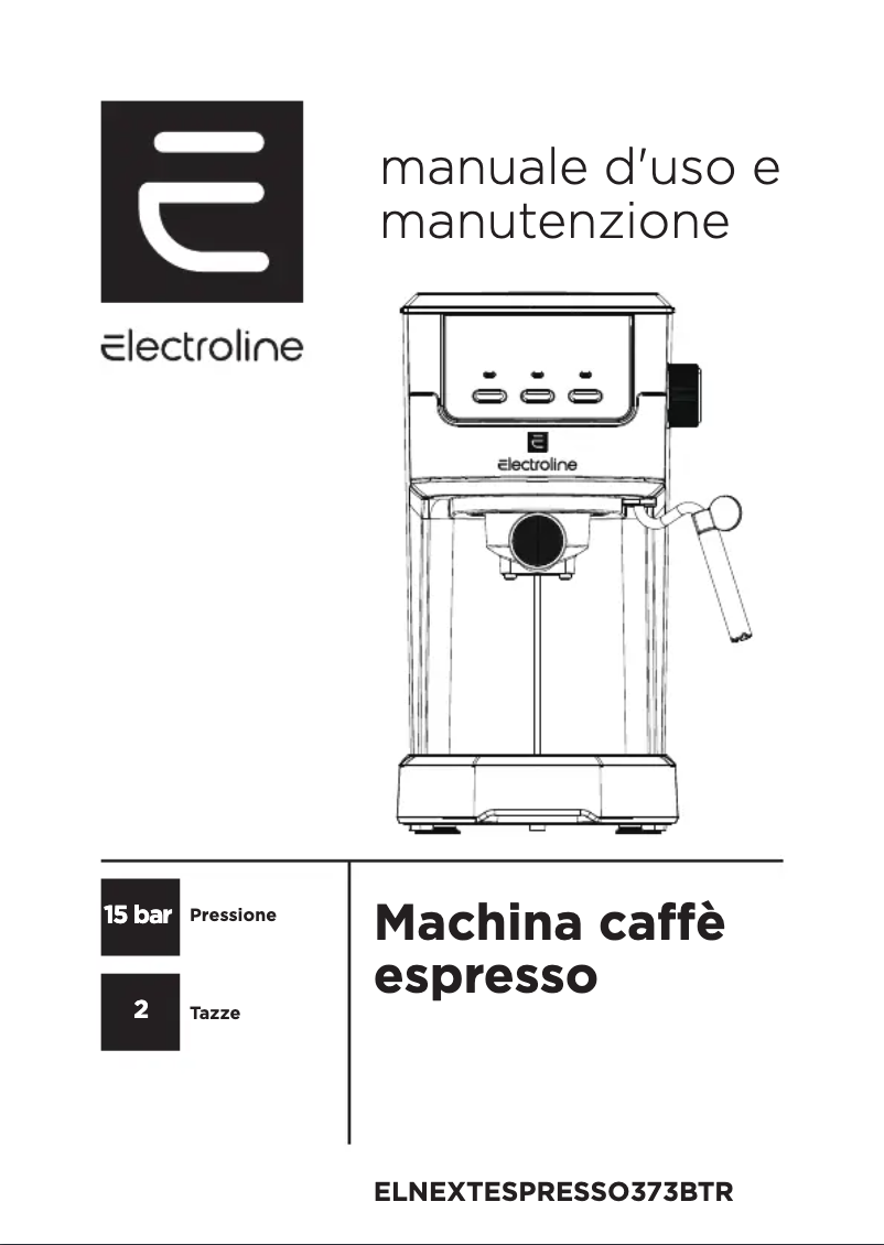 Page n°1 - Manuel utilisateur Electroline ELNEXTESPRESSO373BTR