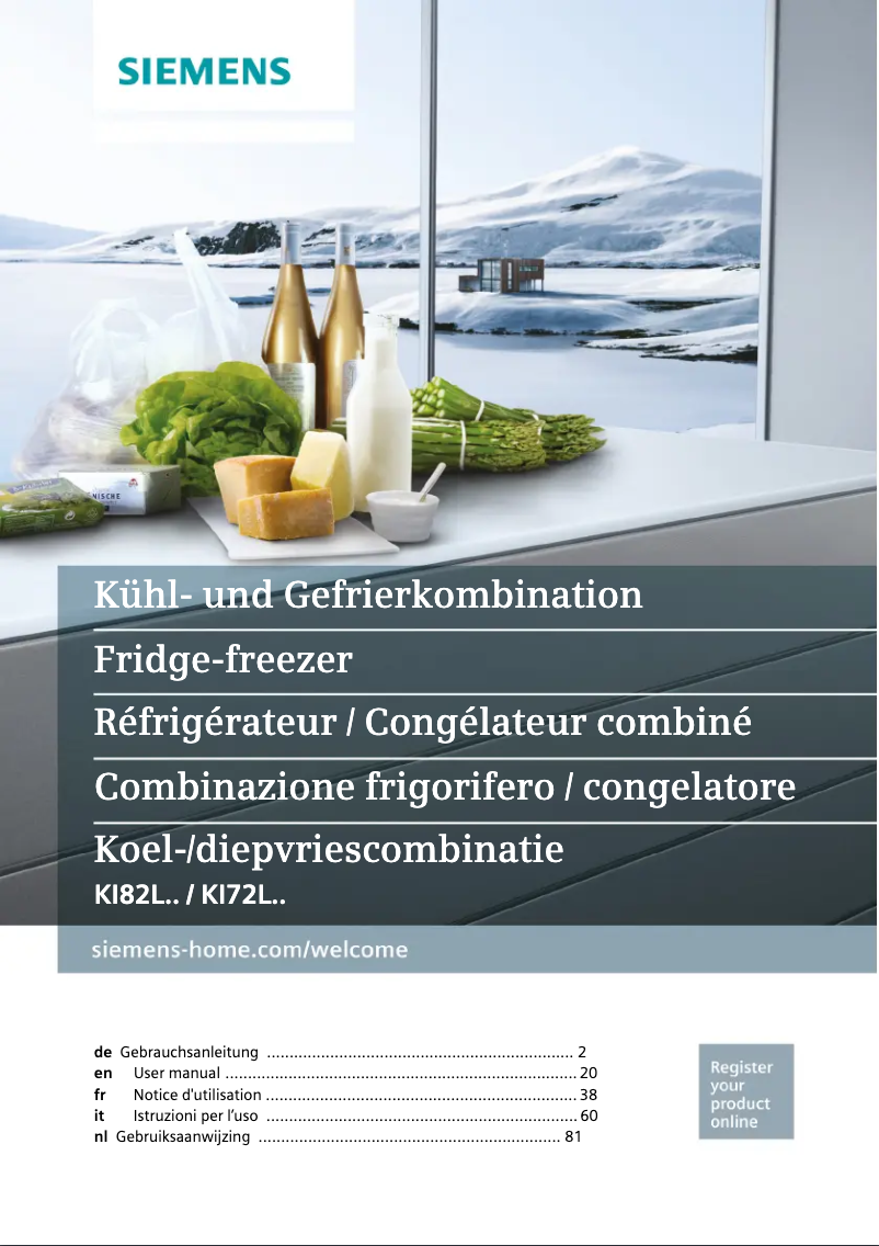 Page n°1 - Manuel utilisateur Siemens KI72LAD40H