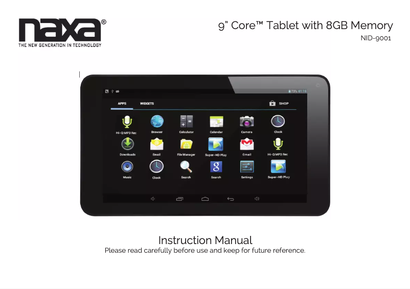 Page 1 de la notice Manuel utilisateur Naxa NID-9001