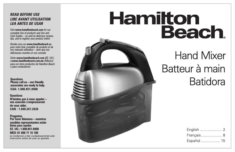 Page n°1 - Manuel utilisateur Hamilton Beach 62641