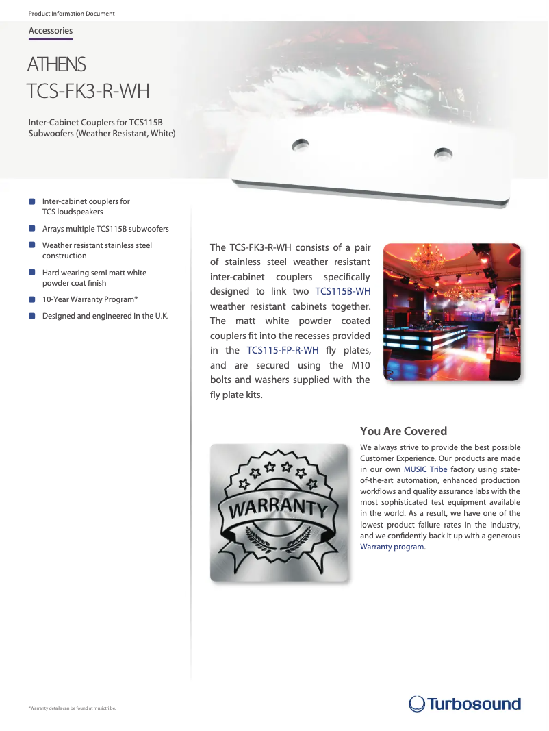 Page n°1 - Fiche technique Turbosound TCS-FK3-R