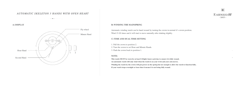 Page n°1 - Manuel utilisateur Earnshaw Longcase ES-8011-09