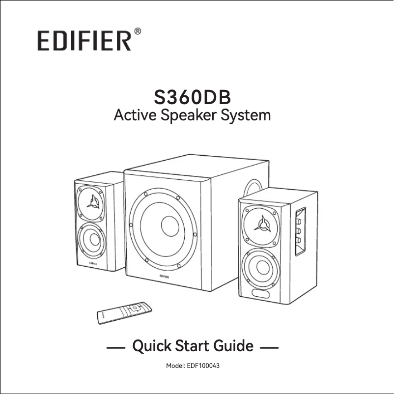 Page 1 de la notice Manuel utilisateur Edifier S360DB