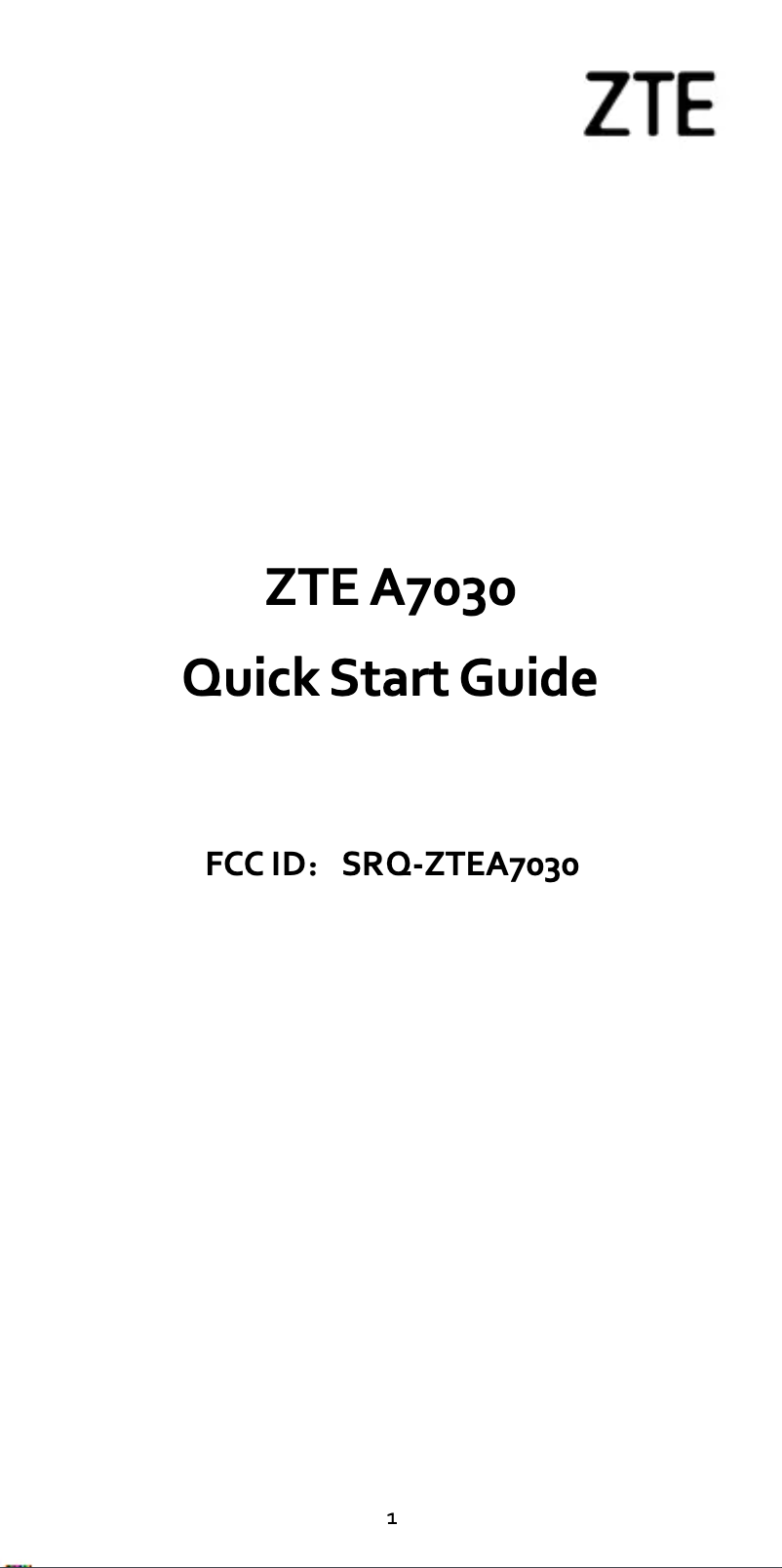 Page 1 de la notice Manuel utilisateur ZTE Blade A71
