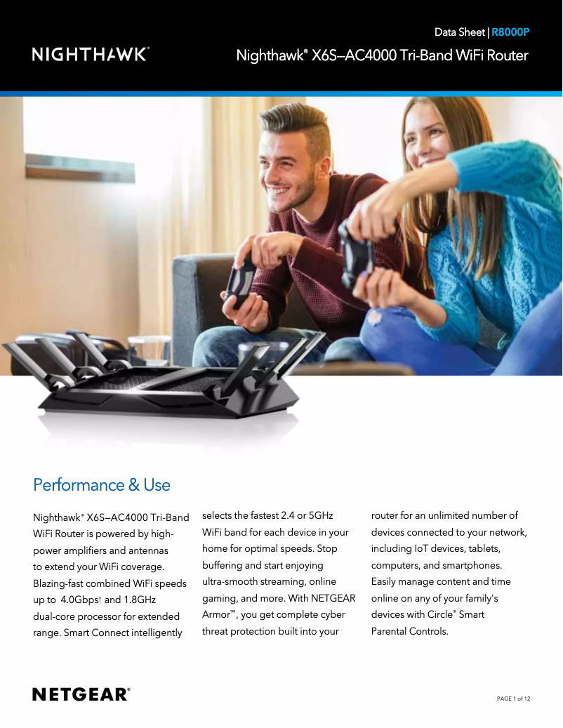 Image de la première page du manuel de l'appareil Nighthawk X6s R8000P