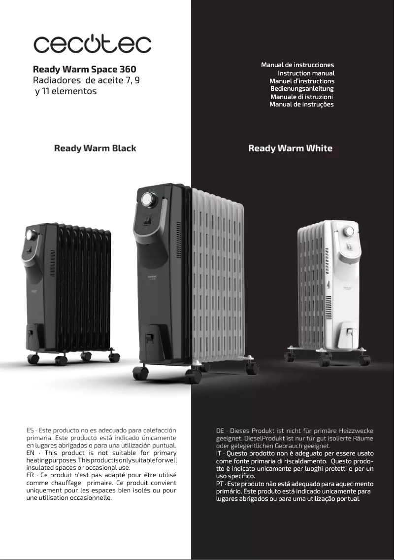 Page 1 of the manual User Manual Cecotec Ready Warm 5850 Space 360º