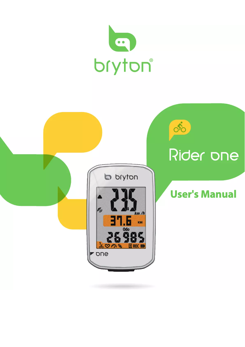 Page n°1 - Manuel utilisateur Bryton Rider One