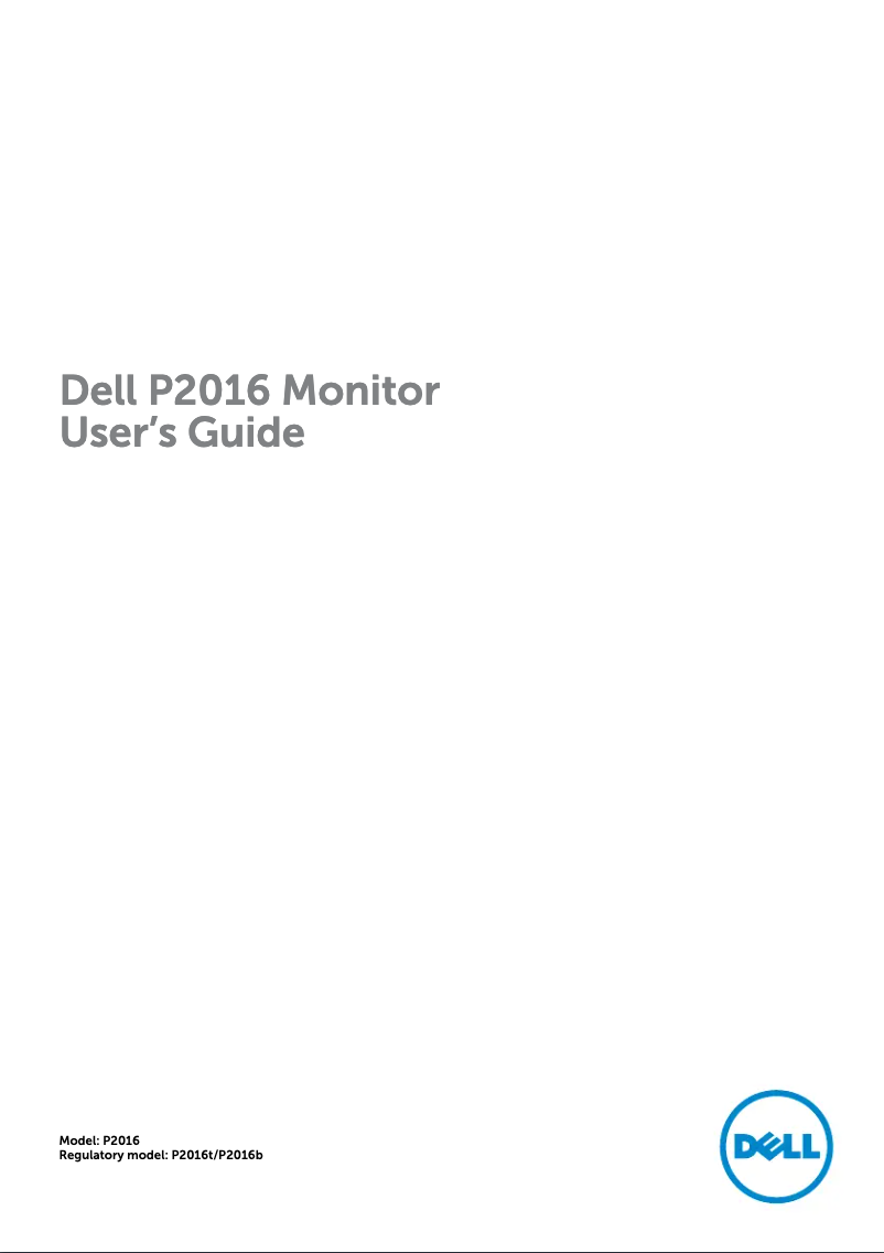 Page 1 de la notice Manuel utilisateur Dell P2016
