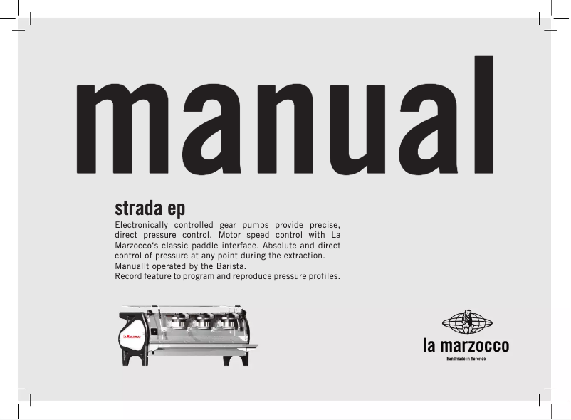 Page n°1 - Manuel utilisateur La Marzocco Strada EP